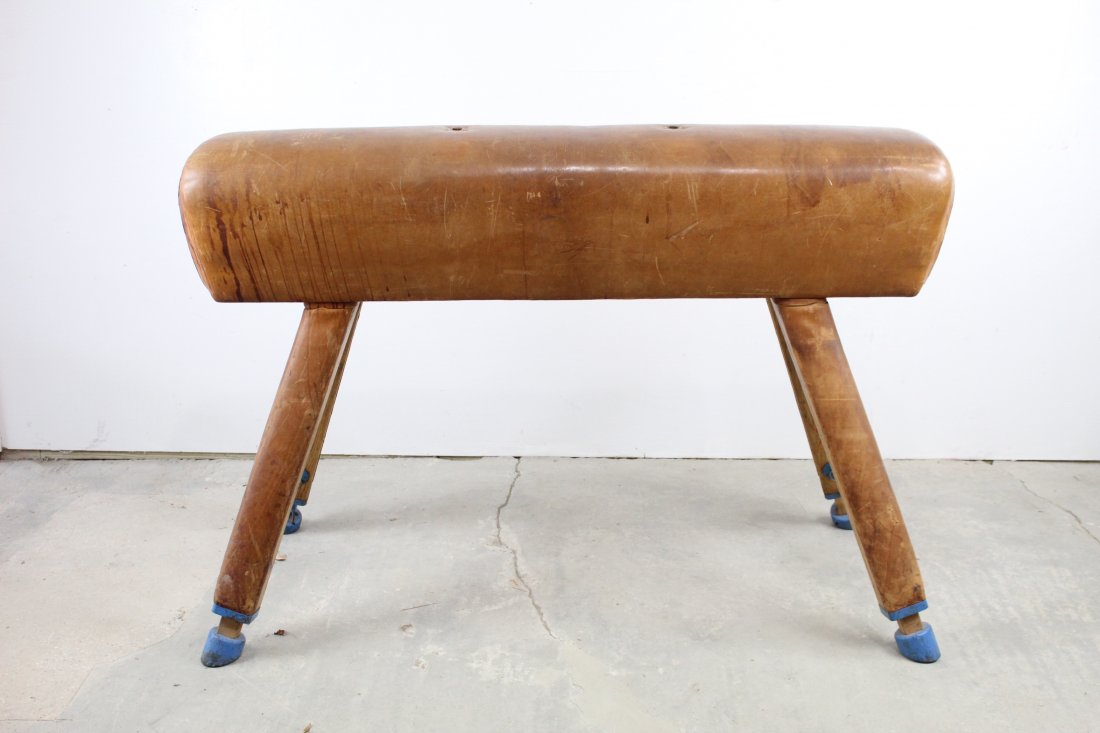 Leather Gymnasium Pommel Horse Iron Hook Feet (1 of 7)