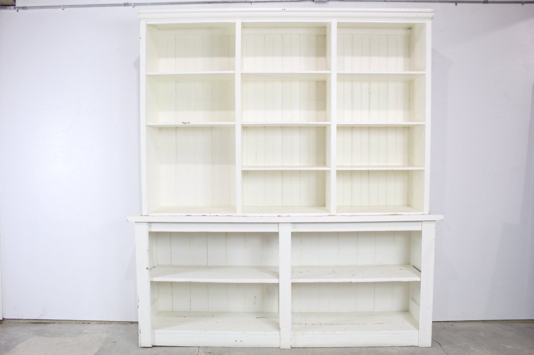 White Painted Wainscot Backbar Shelf Store Display (1 of 5)