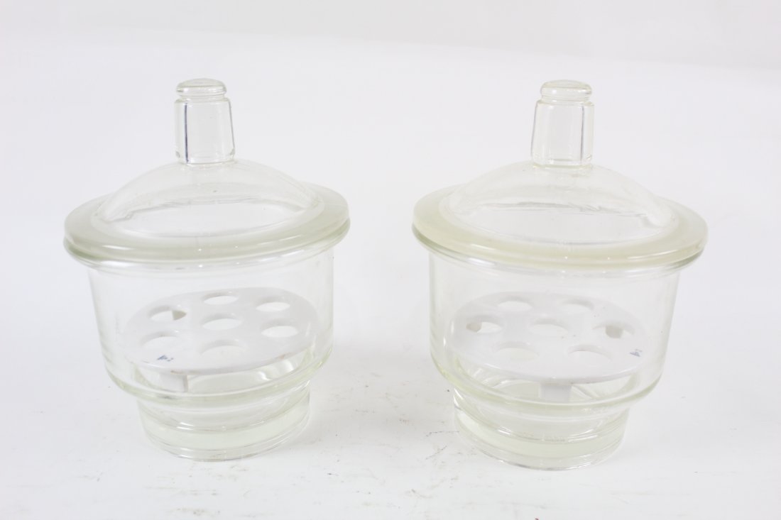 Pair of Pyrex Glass Scientific Jars with Inserts (1 of 6)