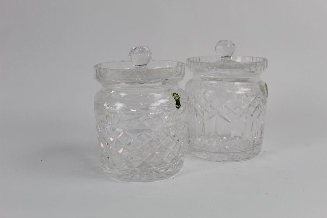 Pair of Waterford Crystal Covered Jars, Unused (1 of 4)