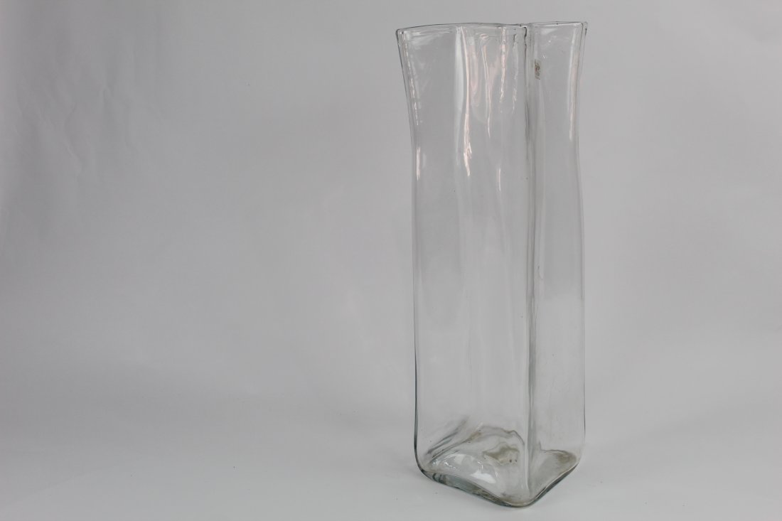 Mid Century Modern 20in Tall Blenko Clear Glass Vase (1 of 4)