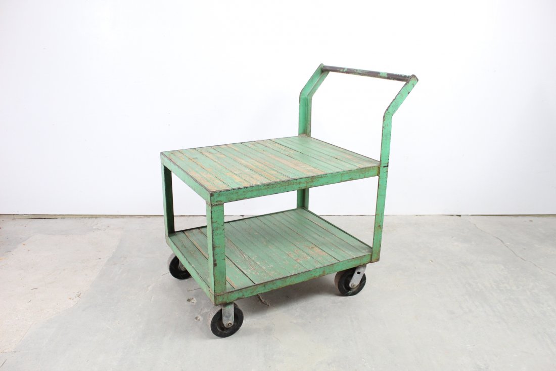 Industrial Bright Green Factory Push Cart (1 of 4)