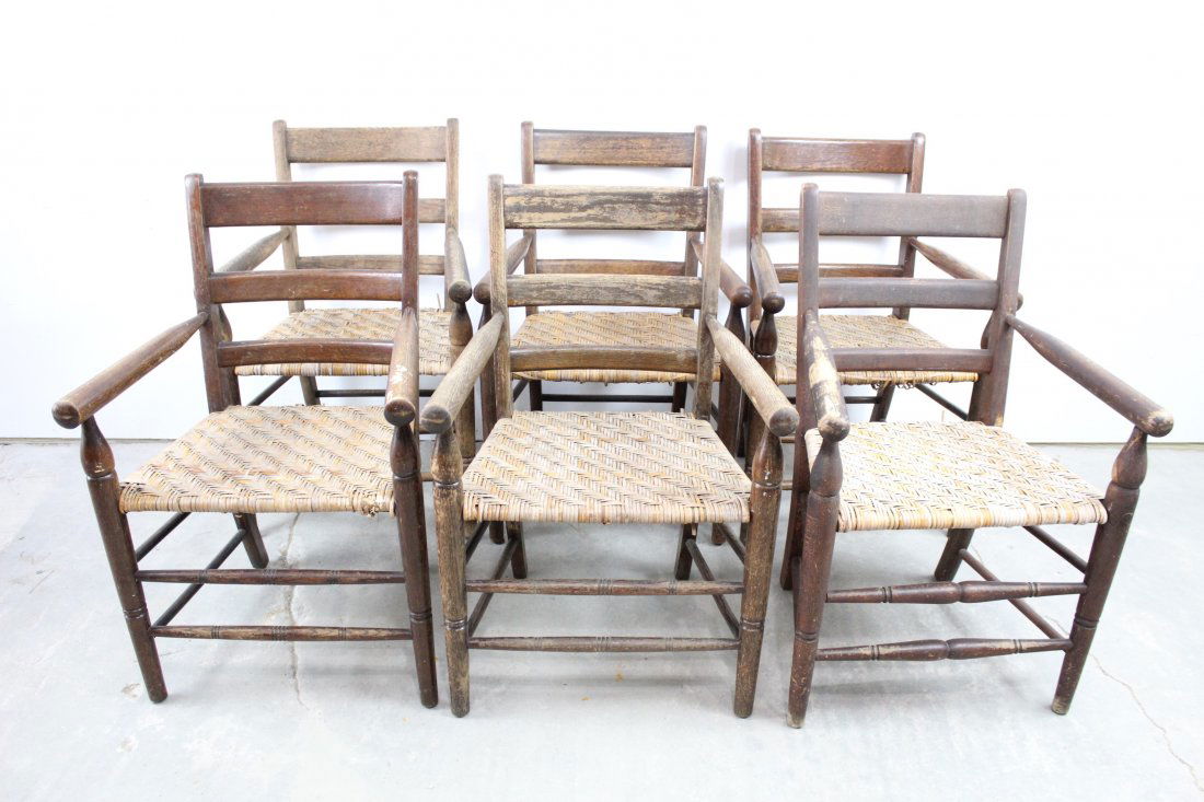 Set of 6 Woven Seat Adirondack Style Chairs, Camp Porch (1 of 10)