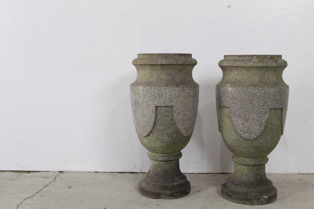 Pair of 2ft Tall Granite Planters, Architectural (1 of 5)
