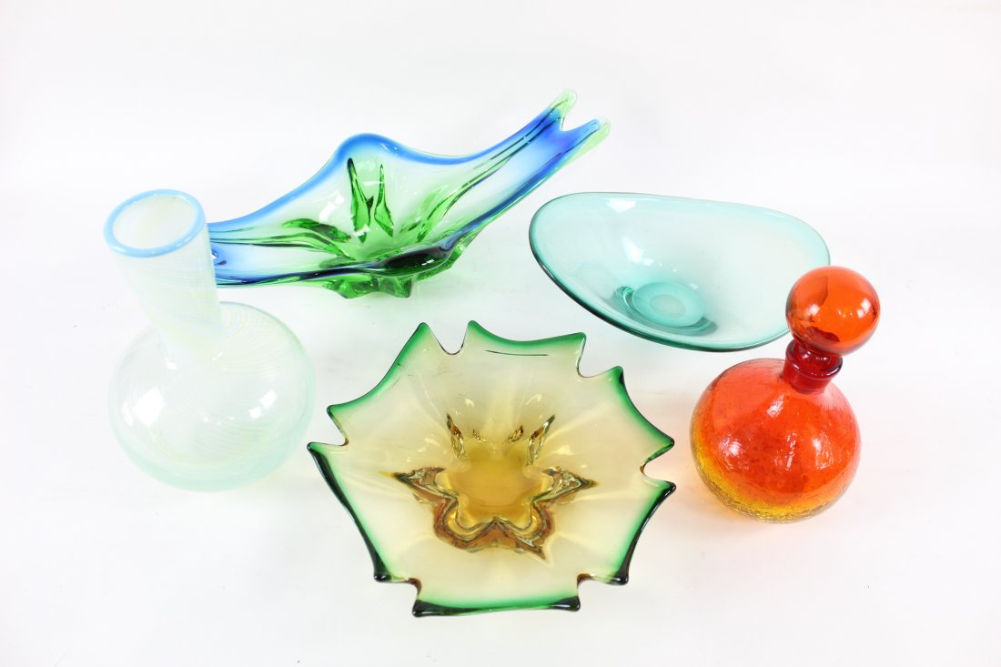 Lot of Mid Century Modern Art Glass,Murano,Bowl,Jug (1 of 4)