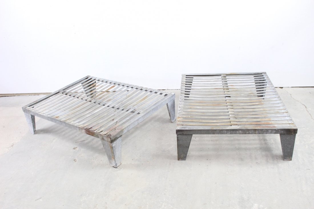 Pair of Industrial Galvanized Plant Stands (1 of 8)