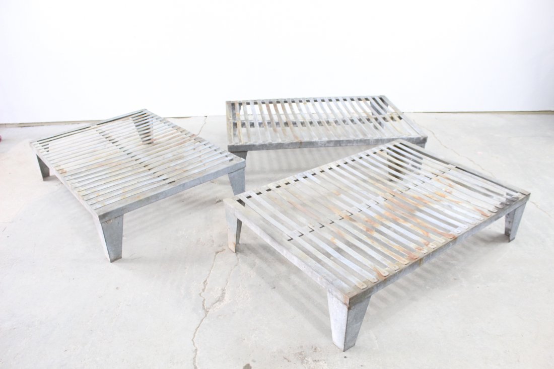 Lot of 3 Industrial Galvanized Plant Stands (1 of 6)