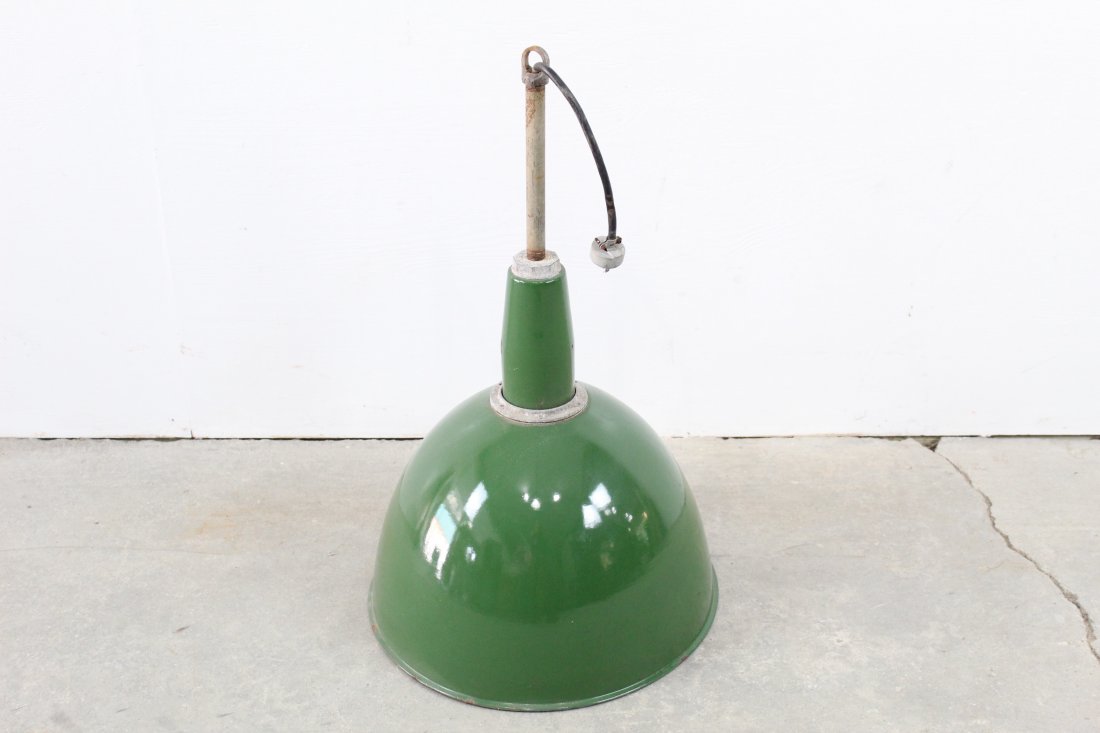 Large Green Enamel Hanging Light (1 of 3)