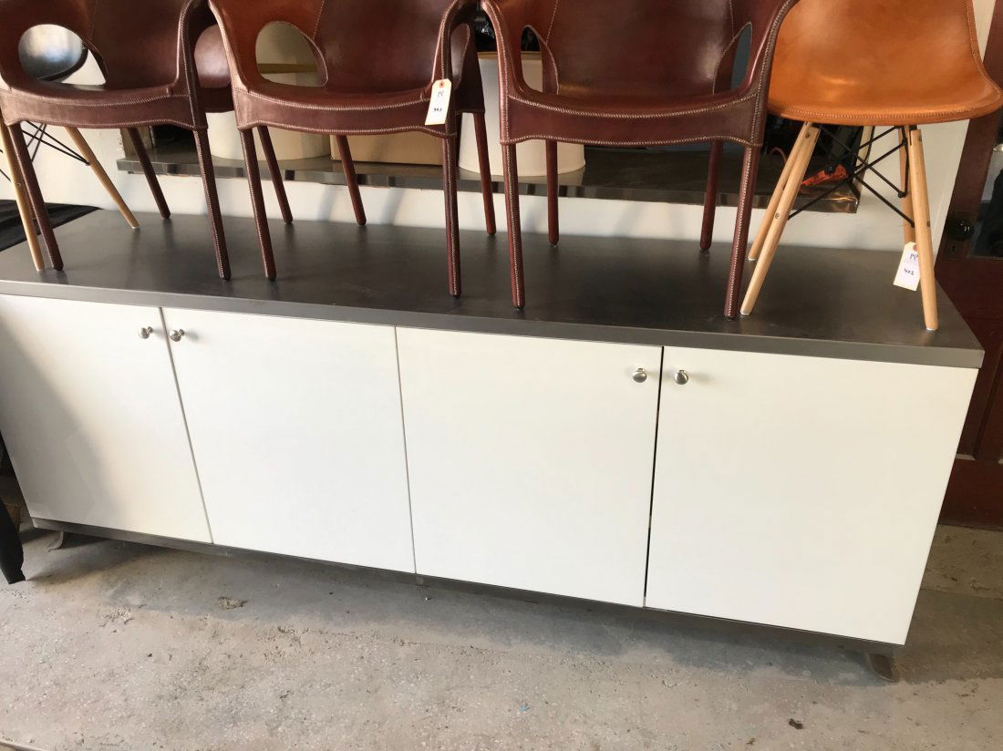 Large 4-Door Modern Cabinet Steel Top & Legs,Industrial (1 of 4)