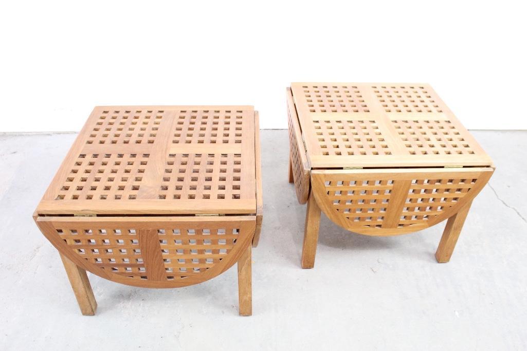 Matching Pair of Danish Trip Trap Teak Side Tables (1 of 6)