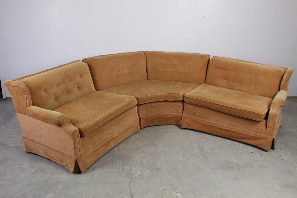 Coral Pink Upholstered Sectional L-Shape Sofa (1 of 7)