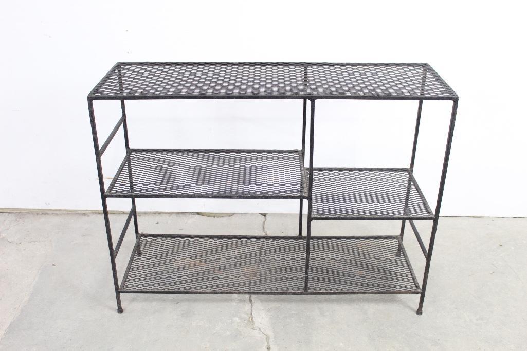 Mid-century Modern Cubist Metal Plant Stand Shelf (1 of 7)