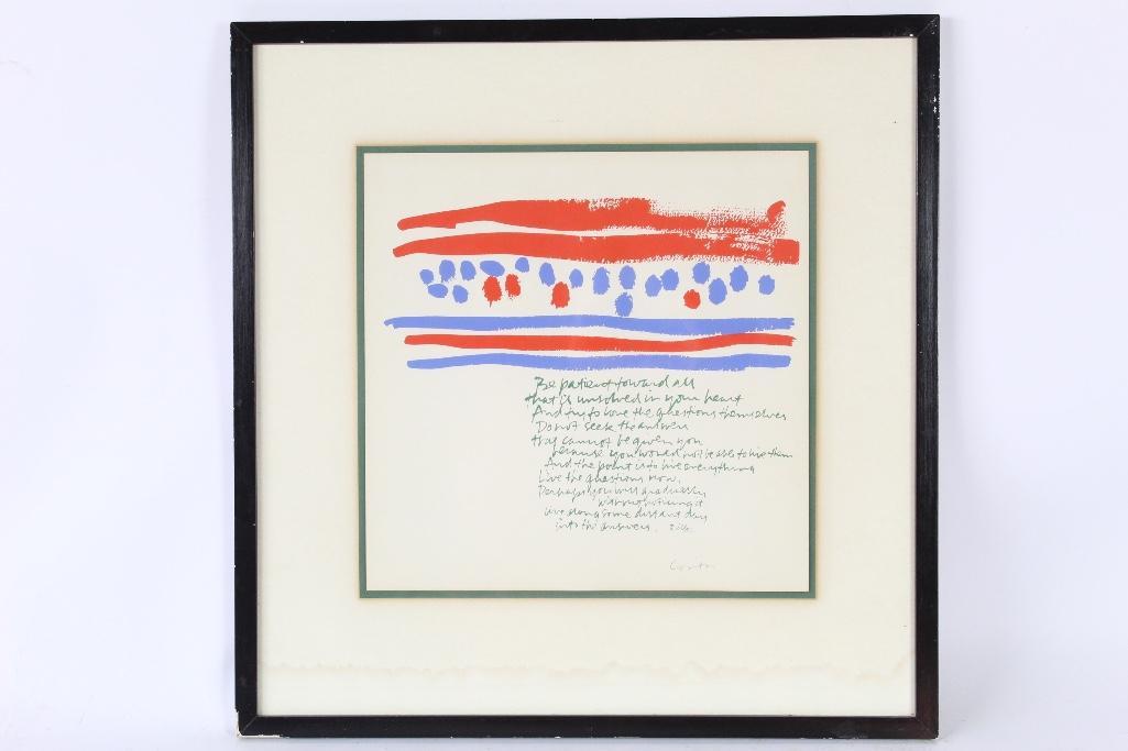 Rilke Poem Signed Sister Corita Kent (American 1918-86) (1 of 6)