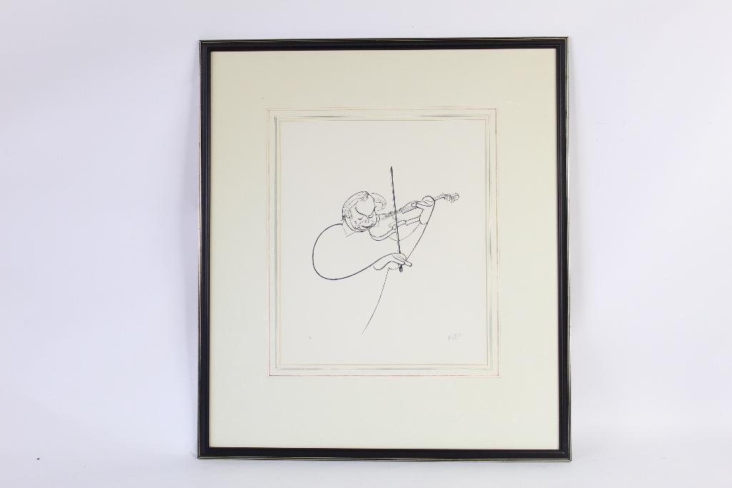 Lithograph of Isaac Stern,Signed by Al Hirschfeld (1 of 7)