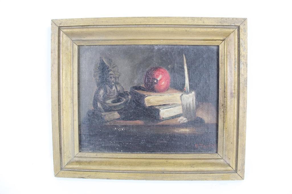Small Still Life Painting in a Thick Wooden Frame (1 of 5)