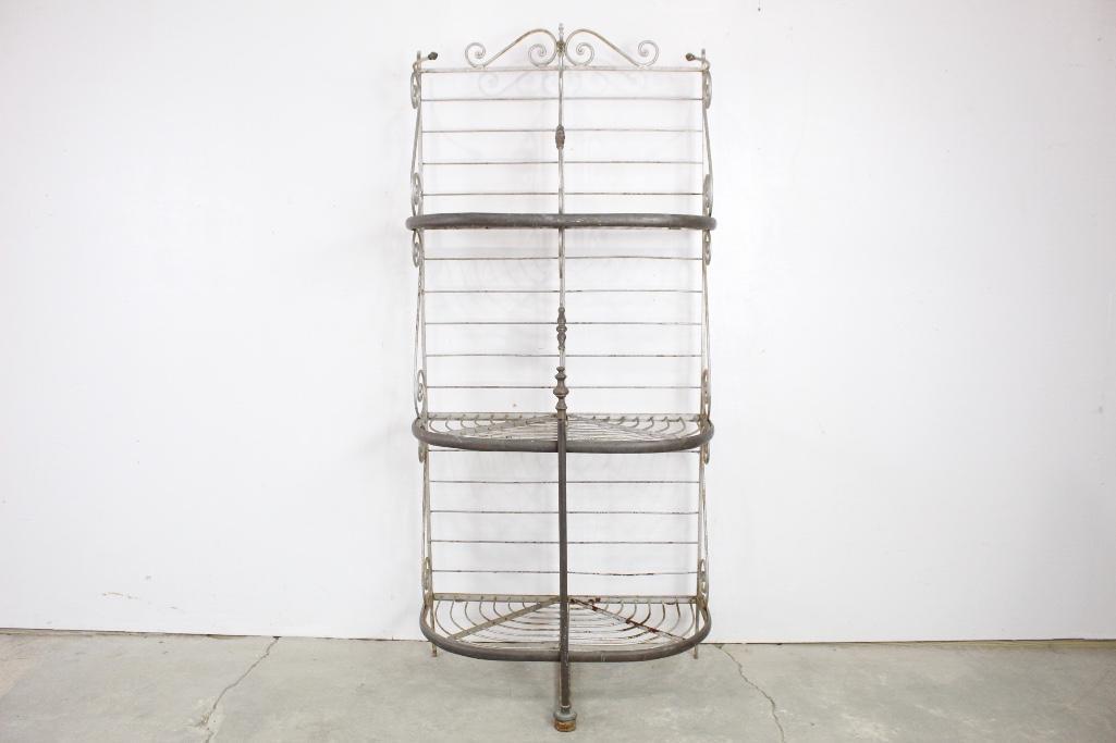 Ornate Iron & Brass Baker's Rack Shelf,Acorn Finials (1 of 6)
