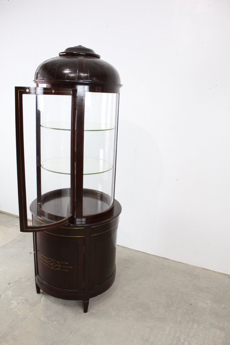 Round Viennese Vitrine Showcase Curio Cabinet,Painting (1 of 5)