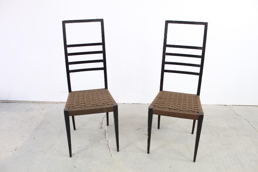 Pair of Italian Ladder Back Chairs,Mid-century Modern (1 of 9)