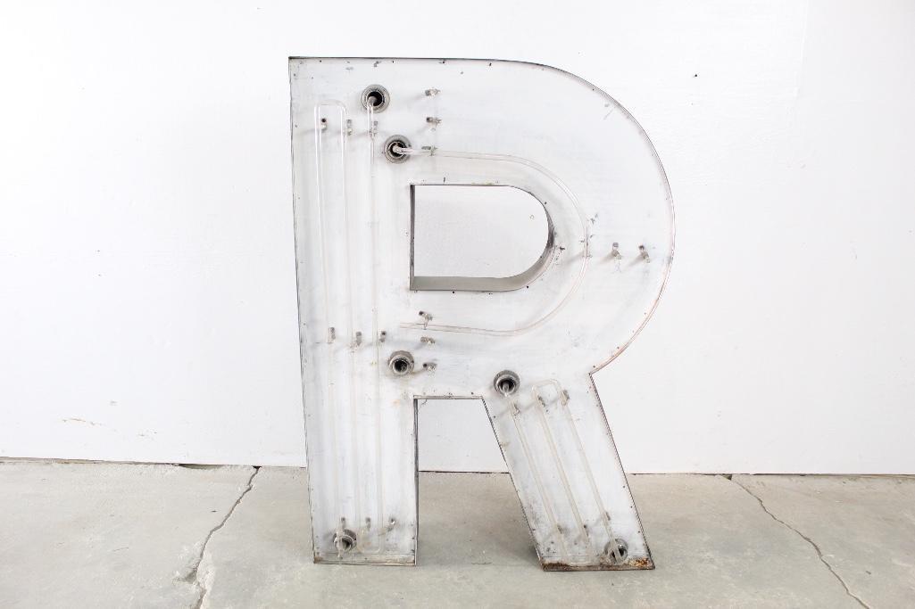 Large Industrial Metal Neon Letter "R" Sign (1 of 6)