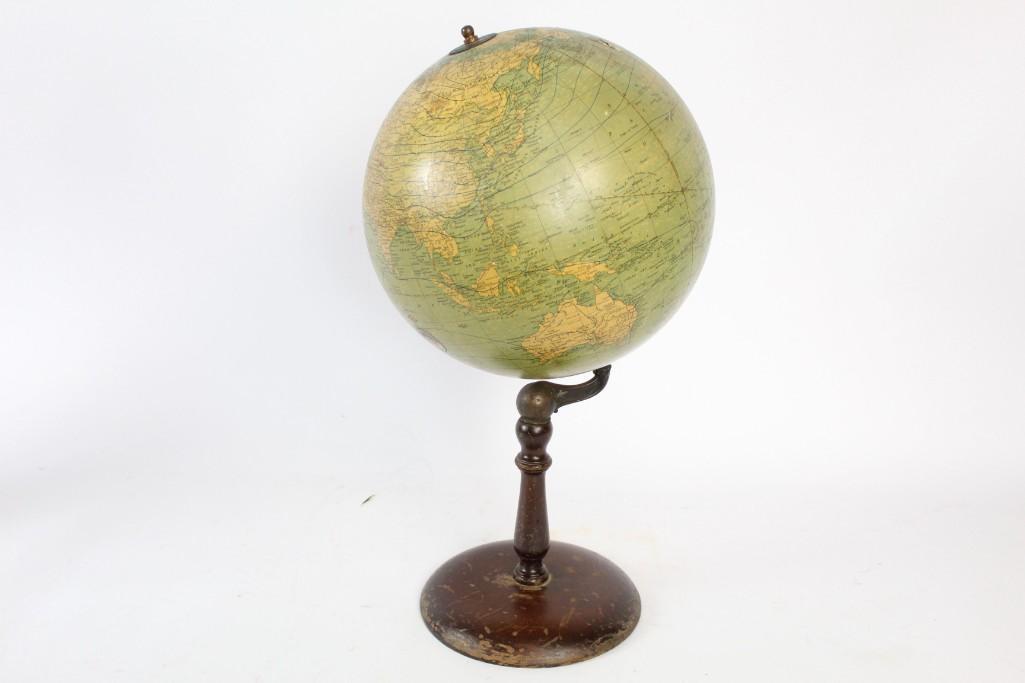 Antique World Globe with Wooden Base (1 of 7)