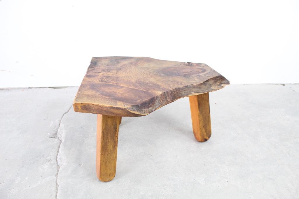 Live Edge 3-Legged Side Table,Mid-century Modern (1 of 6)