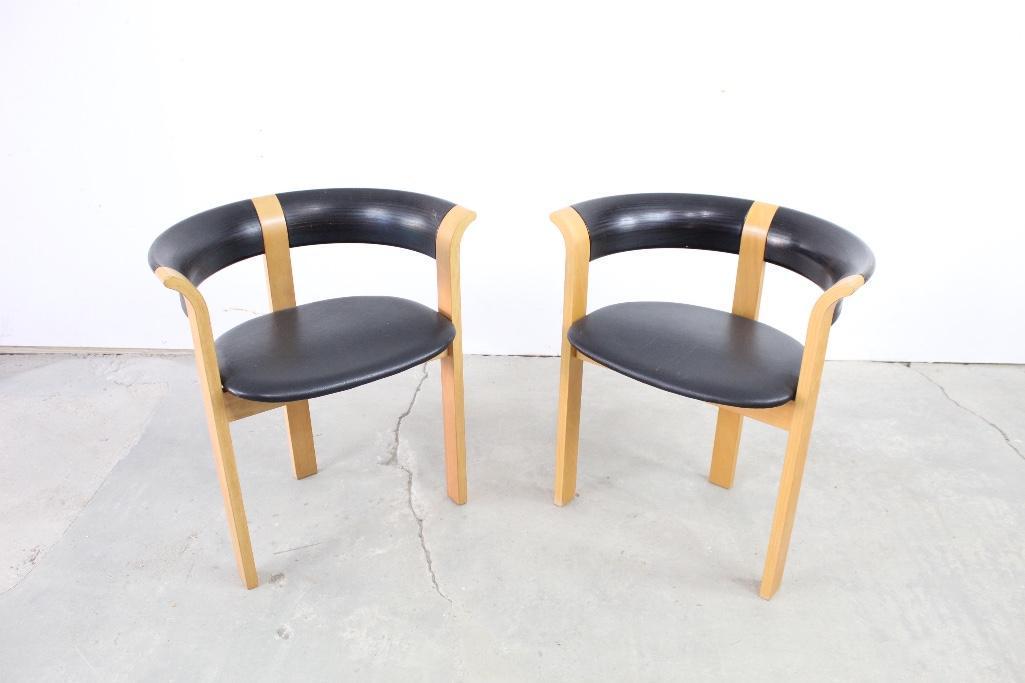 Pair of Danish Mid-century Modern 3-Legged Chairs (1 of 8)