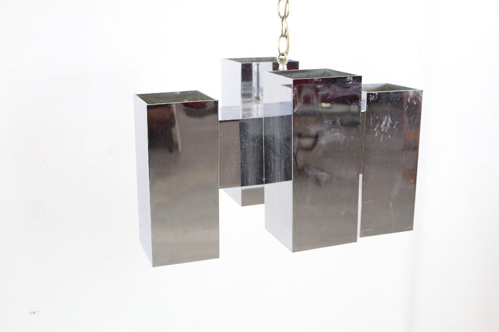 Mid-century Modern Cubist Chrome Chandelier (1 of 6)