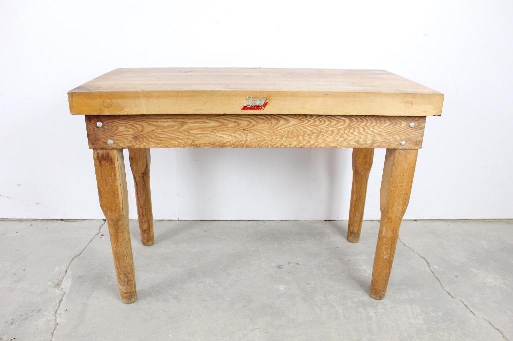Counter Height Butcher Block Table from Kingston,NY (1 of 2)