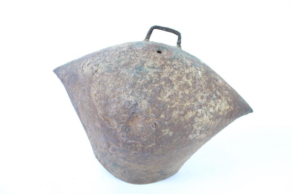 Unusual Shaped Handmade Iron Bell, Asian Decent (1 of 7)