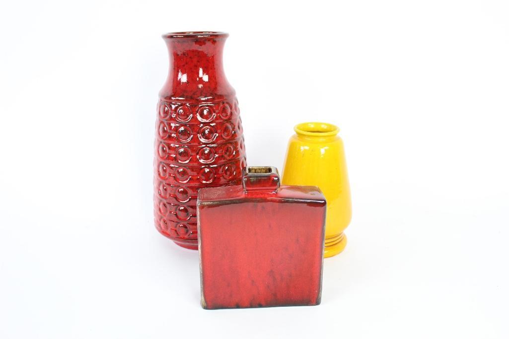 Lot of 3 Mid-century Modern Ceramic Vases, Geometric (1 of 5)