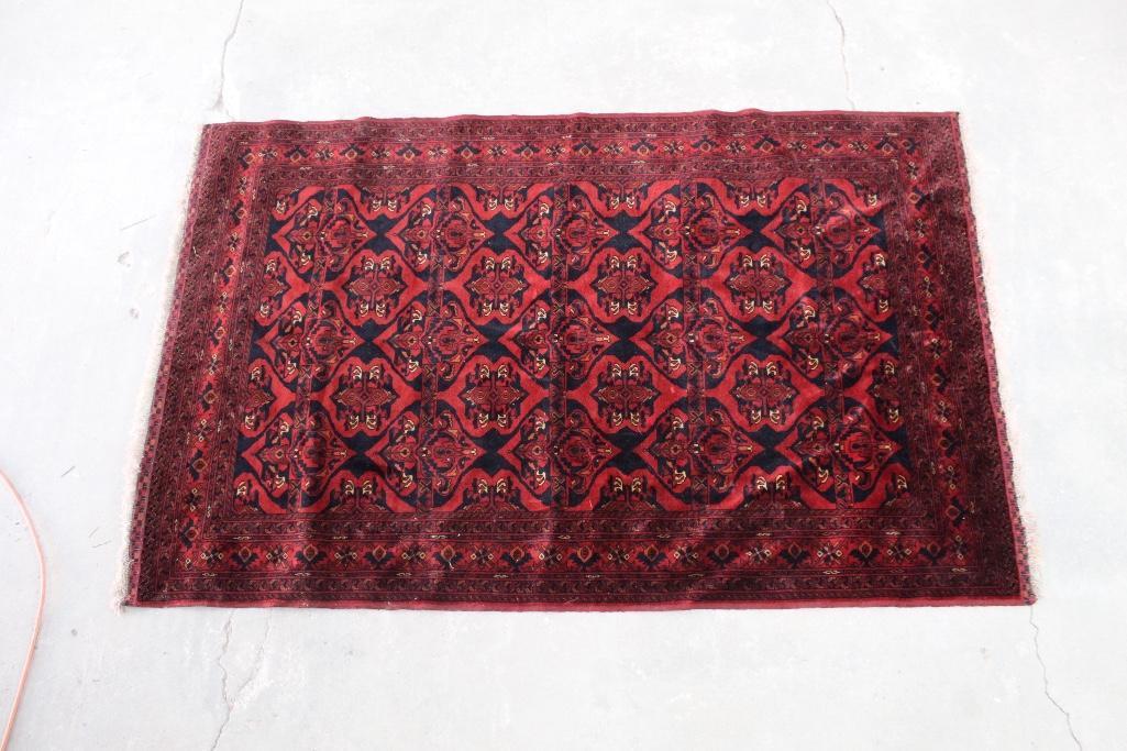 Antique Persian Rug, Maroon and Dark Blue 49in x 79in (1 of 4)