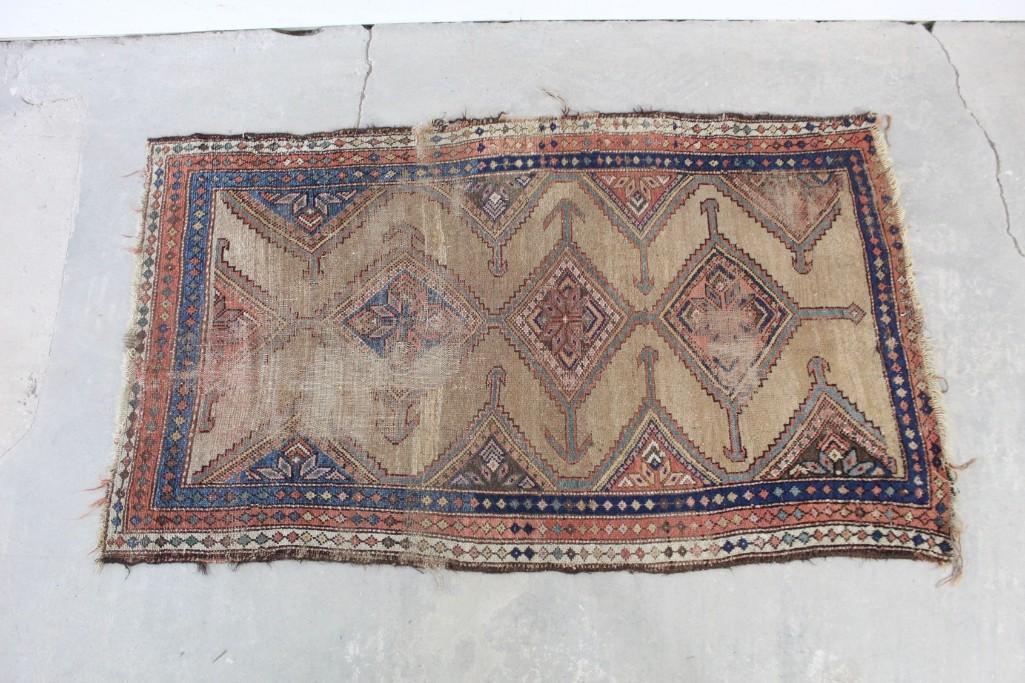 Antique Worn Thin Oriental Rug, 45in x 75in (1 of 7)