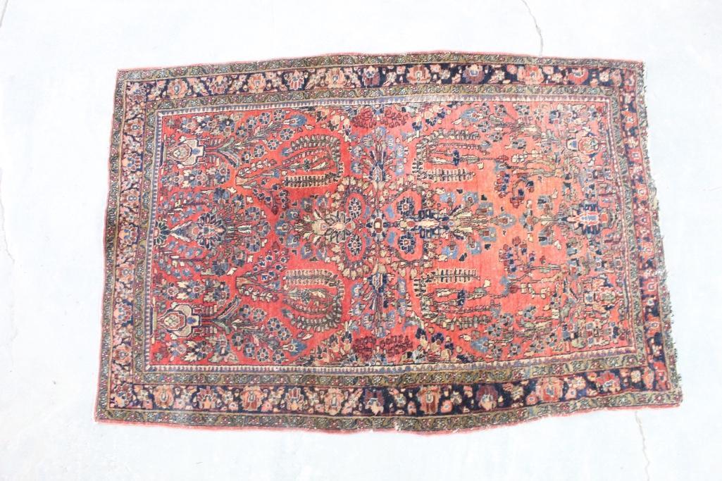 Antique Oriental Rug, Mirrored Pattern 40in x 60in (1 of 6)