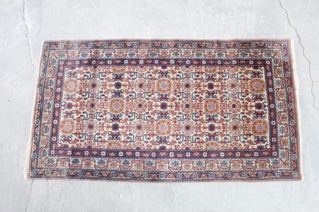 Antique Oriental Rug, Tan Base, 47in x 64in (1 of 4)