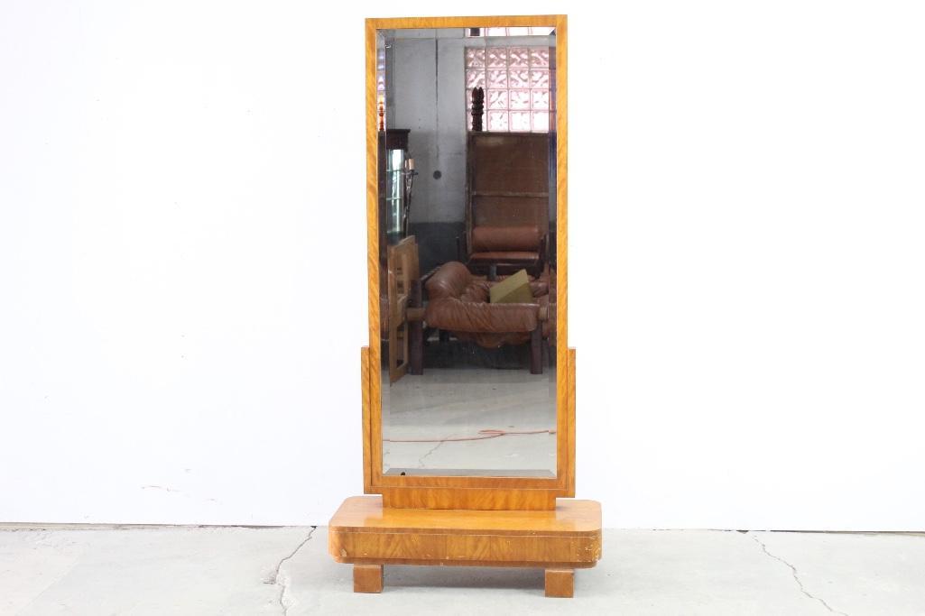 Art Deco Tiger Maple Full Length Dressing Mirror (1 of 9)