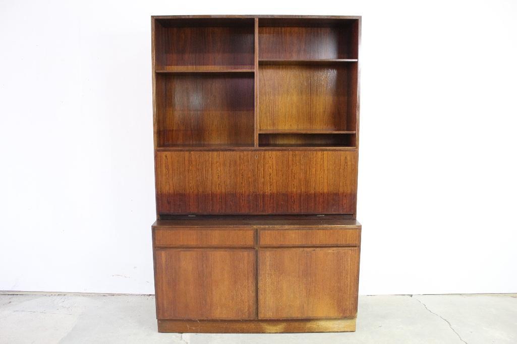 Danish Modern Rosewood Drop-front Desk Bookcase (2of2) (1 of 6)