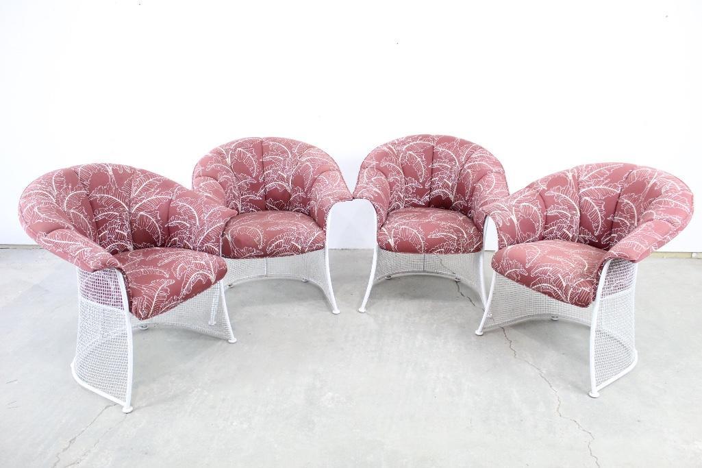 Set 4 Wire Mesh Patio Chairs & Matching Table, Woodard (1 of 7)