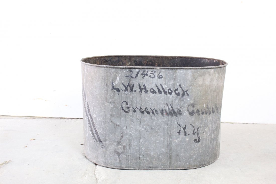 Galvanized Oval Farm Trough as Garden Planter,Stenciled (1 of 4)