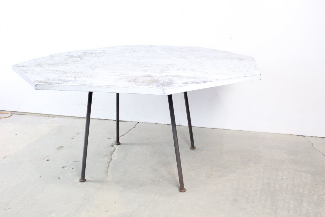 Octagon Outdoor Woodard Table, Fiberglass & Iron (1 of 4)