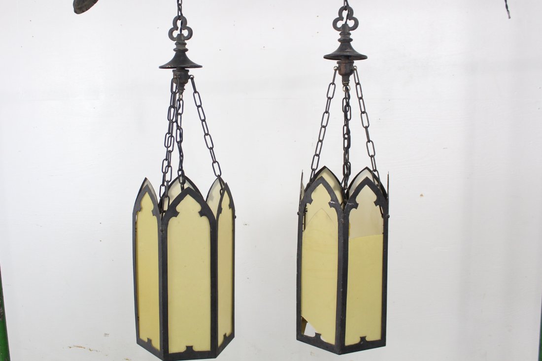 Pair of Gothic Stained Glass Hanging Lights (2of8) (1 of 9)