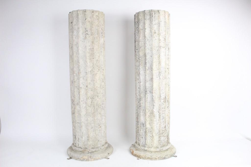 Pair of Faux Stone Pillars Pedestals,Fiberglass Display (1 of 5)