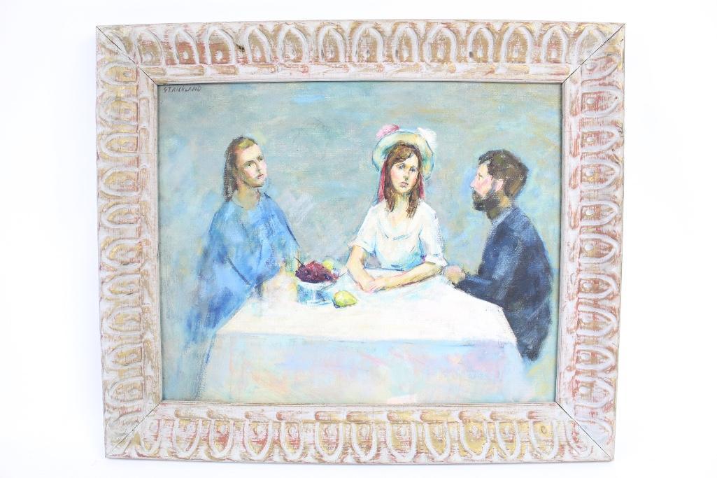 Painting of Men & Women at Dining Table,1969 Strickland (1 of 5)