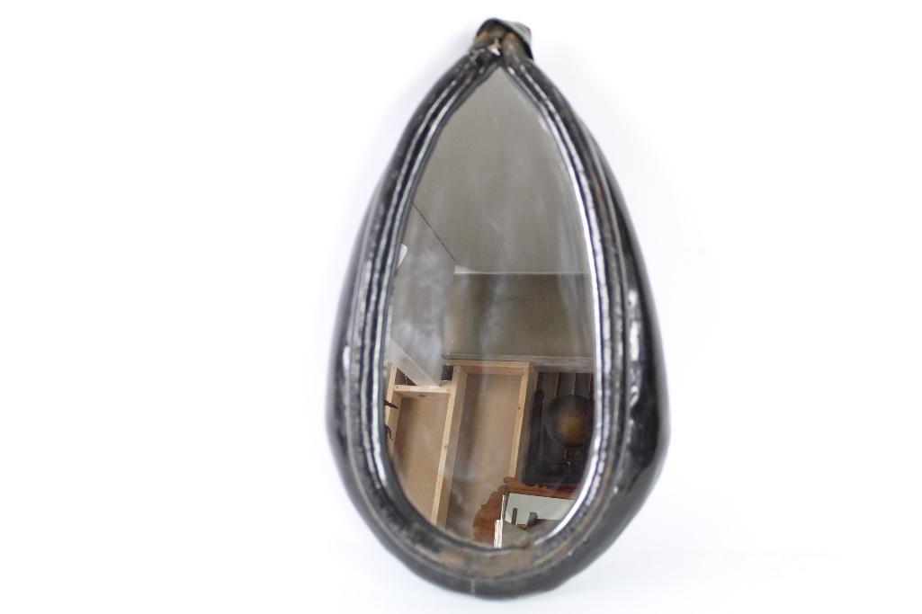 Black Leather Horse Yoke Mirror,Western Ranch Style (1 of 5)