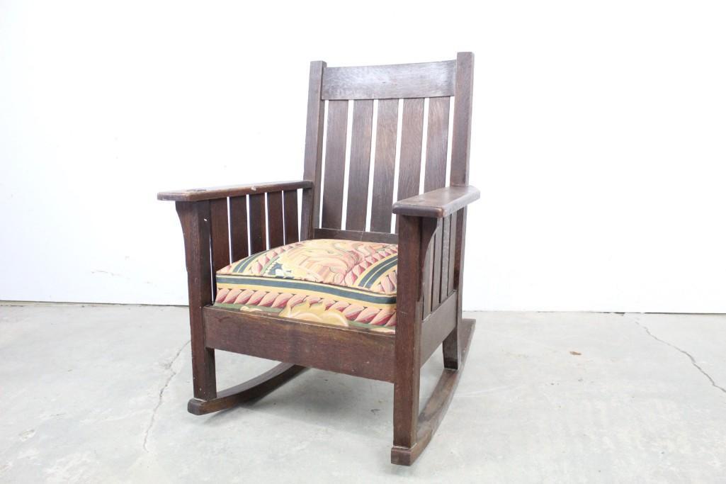 Mission Oak Rocking Chair, Art & Crafts (1 of 6)