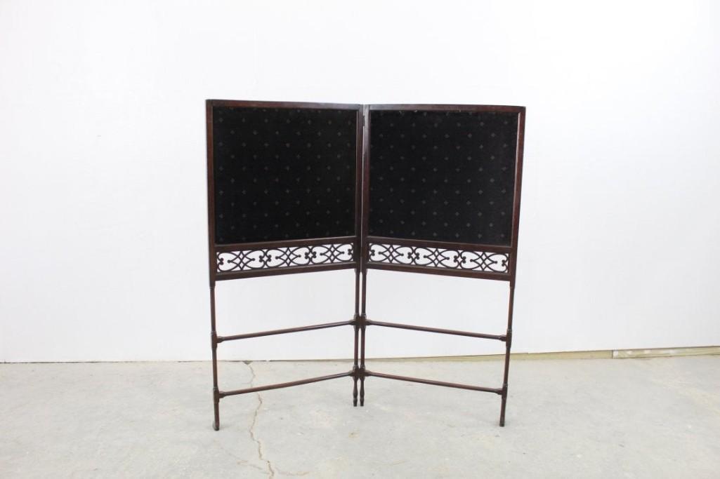 Victorian Black Velvet Fireplace Folding Screen (1 of 5)