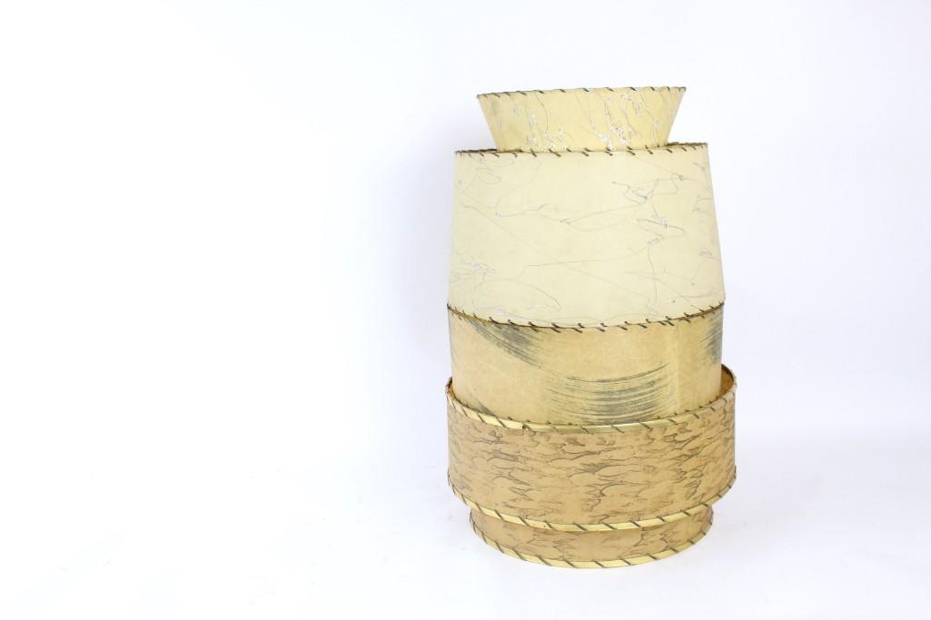 Lot of 3 Mid-century Modern Fiberglass Drum Lamp Shades (1 of 5)