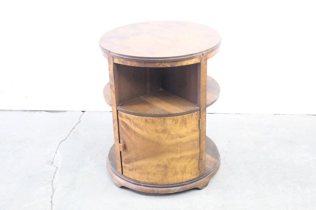 Round Art Deco Biedermeier Bookshelf Side Table Cabinet (1 of 6)
