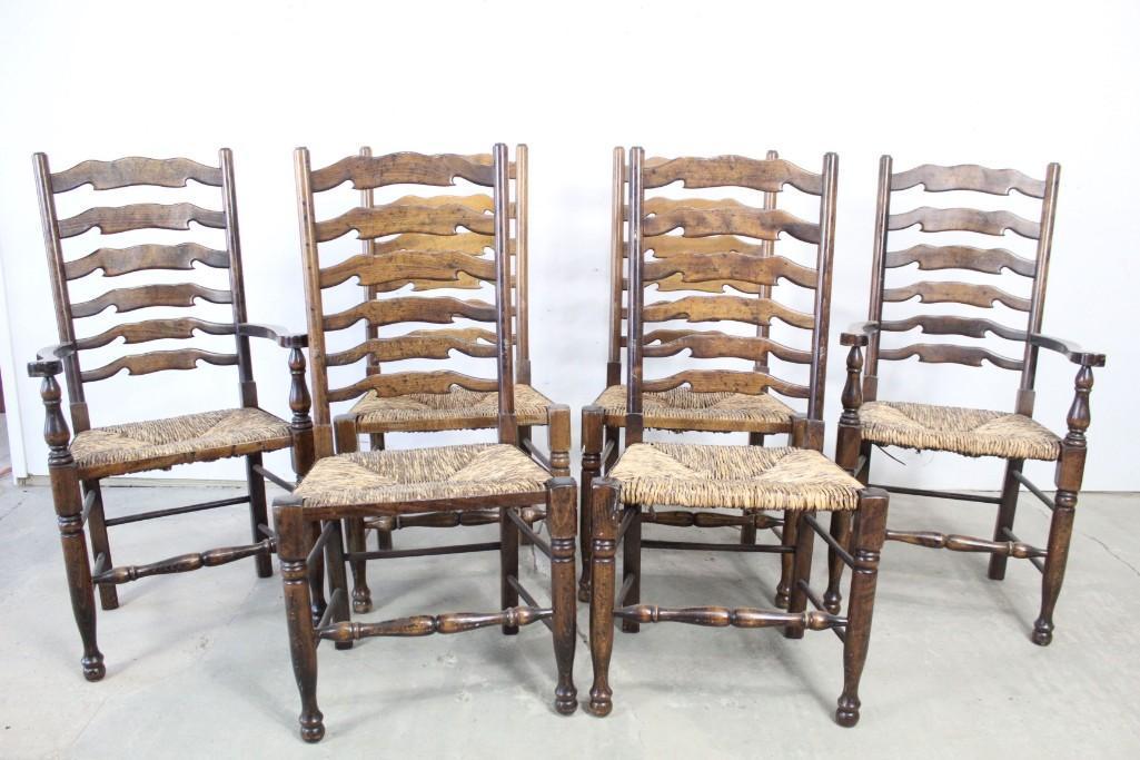 Set of 6 Contemporary Ladder Back Dining Chairs (1 of 6)