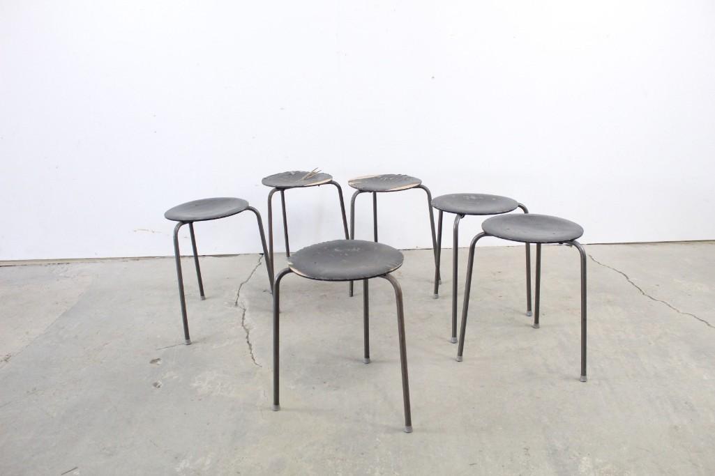 Set of 6 Black Danish Modern Nesting Stools,Mid Century (1 of 7)