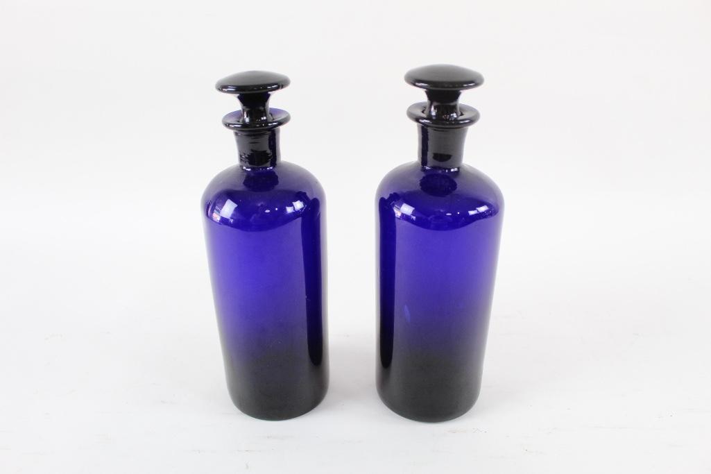 Set of 2 Cobalt Blue Apothecary Jars (1 of 4)